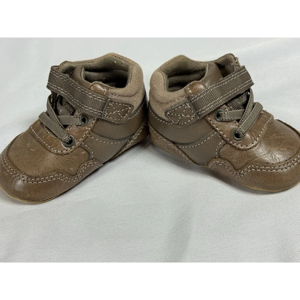 Stride Rite Toddler Shoes Size 2M Talley Brown Ryker Leather Bootie Infant Baby
